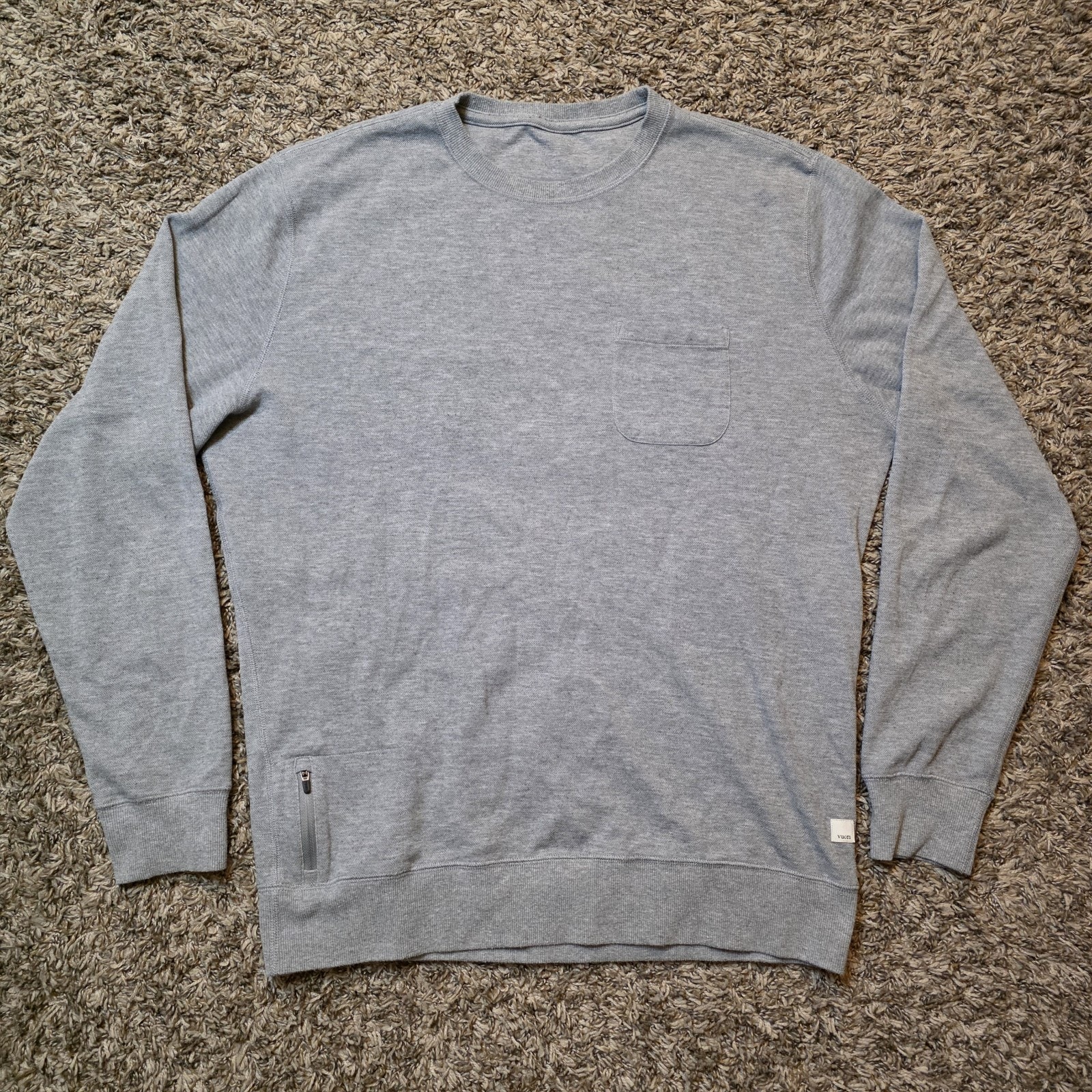 Vuori Jeffreys Pullover Crew Neck Long Sleeve Pocket Men’s Xl Preppy Casual V218